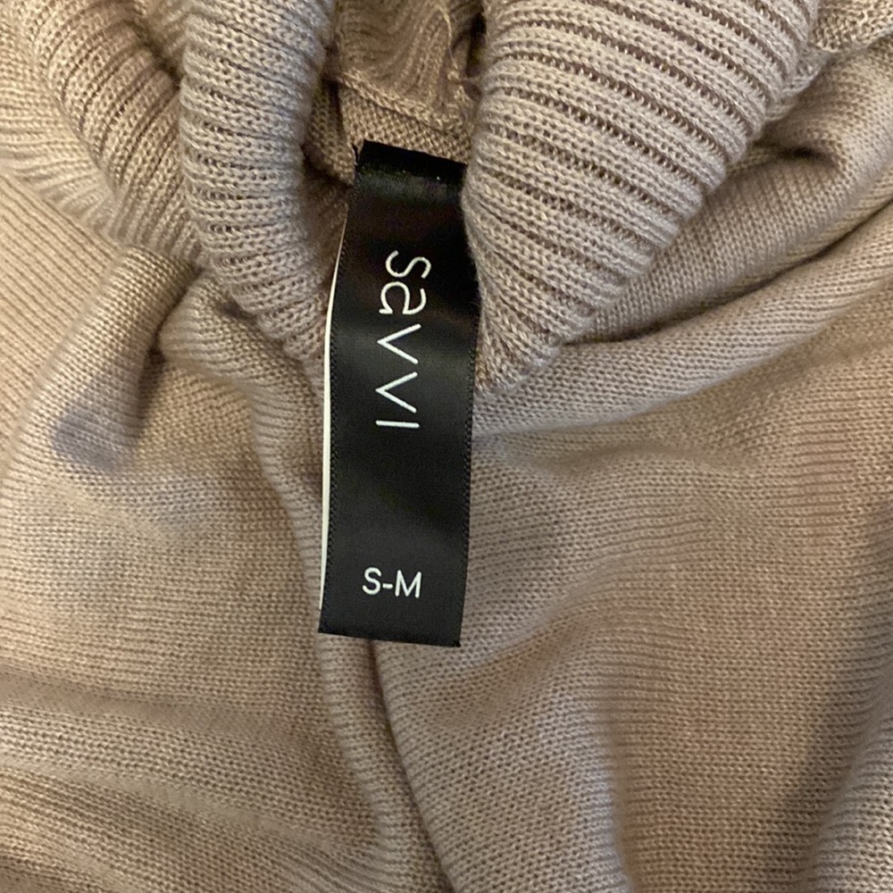 SAVVI C9 SM/MD Tan Turtle Neck Poncho Sweater - Picture 9 of 9